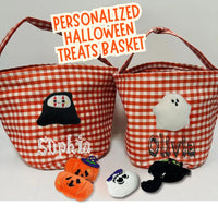 Personalized Halloween Bucket, embroidered Halloween basket, Halloween treat basket, Halloween treat bucket, candy basket, sweet basket