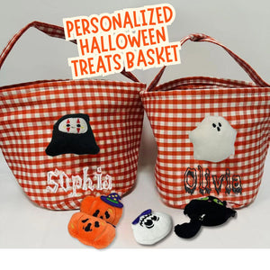 Personalized Halloween Bucket, embroidered Halloween basket, Halloween treat basket, Halloween treat bucket, candy basket, sweet basket