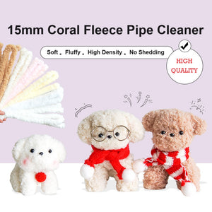 15mm thickness coral fleece pipe cleaner, 1 meter chenille stems, 1 meter pipe cleaner, puppy pipe cleaner