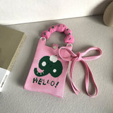 (Wholesale) 35 pcs Knitted phone pouch, handphone pouch, knitted handphone pouch, sling handphone pouch, mobile phone bag, knitted bag