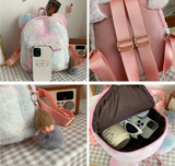 Personalized Faux Fur bag, personalized back pack for kids, custom name bag, pre school back pack