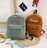 Personalized backpacks for toddlers, personalized daycare backpack, custom embroidered backpack, Corduroy Backpack kids