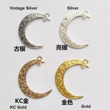 6 pcs Moon charm | Gold charm | DIY charm | Moon accent