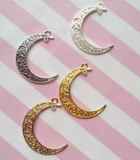 6 pcs Moon charm | Gold charm | DIY charm | Moon accent