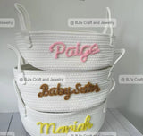 Personalized baby shower gift basket, toy basket, baby clothes basket, cotton rope baby basket, toy storage basket, rope cotton basket