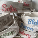 Personalized baby shower gift basket, toy basket, baby clothes basket, cotton rope baby basket, toy storage basket, rope cotton basket