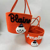 Personalized Halloween treat bag, Halloween Basket, Halloween candy bag, Halloween sweets basket