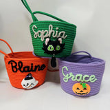 Personalized Halloween treat bag, Halloween Basket, Halloween candy bag, Halloween sweets basket