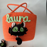 Personalized Halloween treat bag, Halloween Basket, Halloween candy bag, Halloween sweets basket