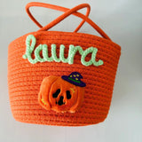 Halloween treat or trick, Halloween sweets basket, personalized toy basket