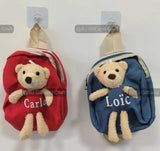 Personalized plush bear backpack, custom kid backpack, teddy bear bag, school bag toddler