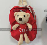 Personalized plush bear backpack, custom kid backpack, teddy bear bag, school bag toddler