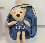 Personalized plush bear backpack, custom kid backpack, teddy bear bag, school bag toddler