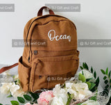 Personalized canvas bag, custom embroidered backpack, personalized embroidered backpacks