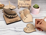 Personalised wedding guest book | wooden guest book | Wood heart shape leaf | Wedding sign | Name engraved wedding guest book | Wooden sign