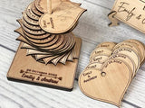 Personalised wedding guest book | wooden guest book | Wood heart shape leaf | Wedding sign | Name engraved wedding guest book | Wooden sign