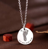 Handprint pendant | Personalised gift, Foot print pendant, New born foot print necklace| Valentine's gift | Birthday gift | 925 Silver chain