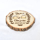 Natural wood ring holder, Wedding ring dish, personalized ring holder, personalized ring pillow, personalized ring bearer,