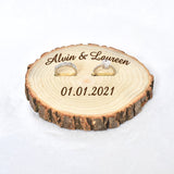 Natural wood ring holder, Wedding ring dish, personalized ring holder, personalized ring pillow, personalized ring bearer,