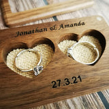 Personalized walnut ring bearer | Wood ring bearer | Engagement ring bearer | Wood ring box | Wedding ring bearer | Wedding ring bearer