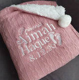 Personalized baby blanket with name,Embroidered baby blanket, Baby shower gift, custom name blanket, custom baby blanket, Knit baby blanket