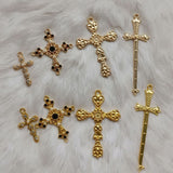 6 pcs Pendant Charm | Cross Charm | Gold Charm | KC charm | Resin Charm | Keychain Charm