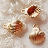 10 pcs Lovely seashell charm | Gold charm | Seashell charm | KC gold charm