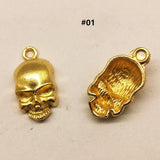 Skeleton charm | Resin charm | Halloween Charms | Gold charm | UV resin charm