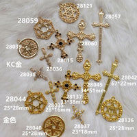 6 pcs Pendant Charm | Cross Charm | Gold Charm | KC charm | Resin Charm | Keychain Charm