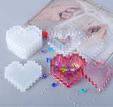 Pixel heart shape mould | Heart container mould | Heart trinket box | 3D mould | Silicon mould