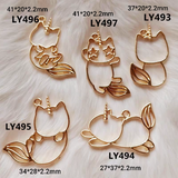 6 pcs Caticorn open bezel | unicorn cat | UV resin charm | Gold open bezels