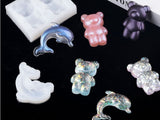 Kawaii bear mould | Dolphin mould | 2D mould | Silicon mould | UV resin mould | fish mould | animal mould