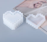 Pixel heart shape mould | Heart container mould | Heart trinket box | 3D mould | Silicon mould