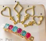 6 pcs Open bezel key charm| Heart Open bezel | Key charm | Gold wand charm | Resin charm