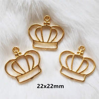 6 pcs Crown open bezel | Crown charm | UV resin charm | Open back bezel