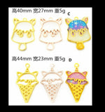 10 pcs Ice cream open bezel | Open back bezel | Kawaii open bezel | Gold charm | UV resin charm