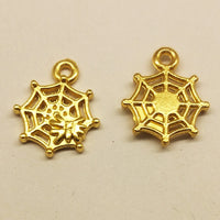 Spider web charm | Halloween Charm | Gold charm | Resin Charm