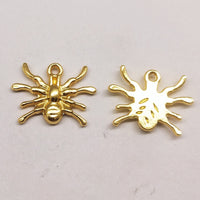 Spider charm | Gold charm | Halloween craft | Halloween gold charm | Jewelry charm