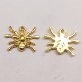 Spider charm | Gold charm | Halloween craft | Halloween gold charm | Jewelry charm