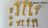 1 set key charm | Heart lock charm | Lovely gold charm | Gold charm | Lock charm