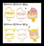 10 pcs Ice cream open bezel | Open back bezel | Kawaii open bezel | Gold charm | UV resin charm