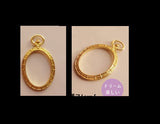 6 pcs Oval pocket watch open bezel | Pocketwatch open bezel | Oval open bezel | Gold charm